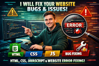fix html, css, javascript, website bugs and issues