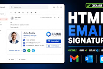 design clickable HTML email signature for gmail outlook apple mail signature