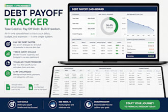 design debt payoff tracker ebook spreadsheet for budgeting and expenses