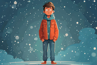 flat vector character illustration for anything