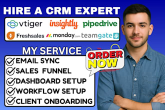 setup freshsales pipedrive monday crm automation  insightly teamgate vtiger