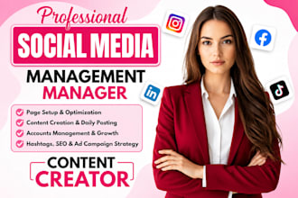 be your social media marketing manager and content creater
