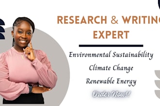 write on climate change, environmental sustainability, and renewable energy