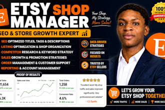 be your etsy virtual assistant or store manager and do etsy shop SEO