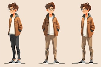 create flat vector illustration or cartoon character