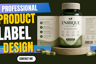 design product label, supplement label and product packaging design