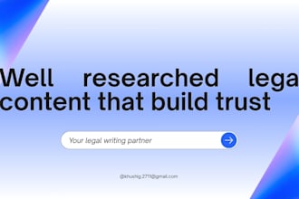 provide professional legal research and legal assistance for blogs