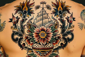 make a traditional or neo traditional oldschool tattoo