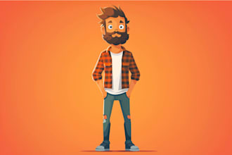 create flat vector illustration or cartoon character