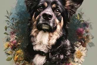 draw memorial pet portrait from photo