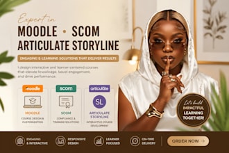 design a scorm compliant elearning course in articulate storyline and moodle