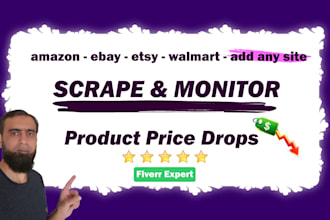 create custom price drop alert tool amazon, ebay, walmart