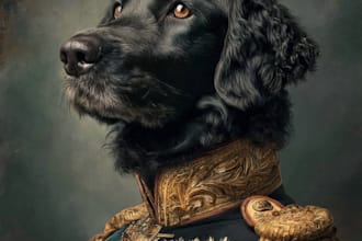 draw custom royal pet portrait dog portrait cat portrait