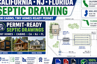 do california nj florida septic drawing for cabins, tiny homes ready permit