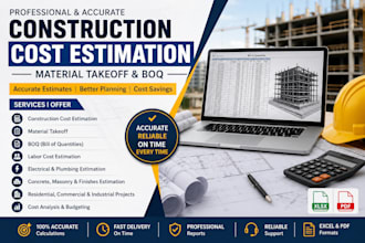 do professional construction cost estimation and material takeoff