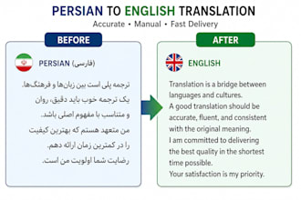 do accurate persian and english translation manually