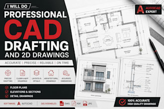 do professional autocad 2d drafting and cad drawings