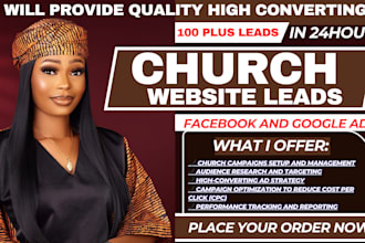 get 800 church leads, church facebook ads, church google ads, church video ads