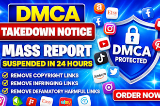 remove copyright takedown harassing content mass report for social media
