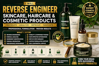 reverse engineer skincare haircare and cosmetic products professionally
