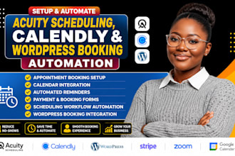 setup acuity scheduling, calendly and wordpress booking automation