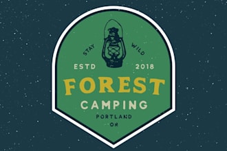 design modern hiking, travel and mountain logo