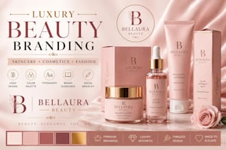 design a luxury beauty skincare and cosmetic brand identity kit