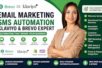 brevo email marketing campaign setup sms automation klaviyo crm specialist