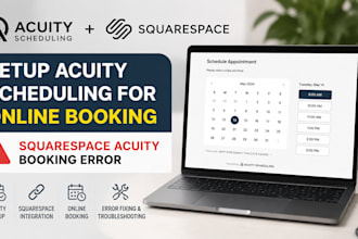 setup acuity scheduling for online booking and squarespace acuity booking error