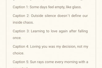 write aesthetic captions, short stories, and lyrics