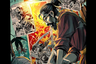 create manga comic pages and graphic novel anime art