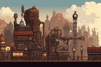 do pixel art background , tileset, icon, topdown and asset