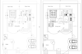 autocad 2d drafting and floor plan design