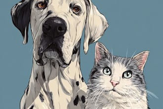 draw pet portrait into cartoon disney