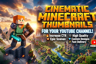 design cinematic minecraft thumbnails minecraft thumbnail for youtube minecraft