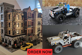 do 3d lego moc model design technic bike car, ship, with instructions parts list