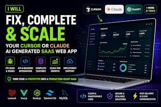fix, complete and scale your cursor or claude ai generated saas web app