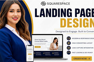 design modern squarespace landing page for coaches and brands