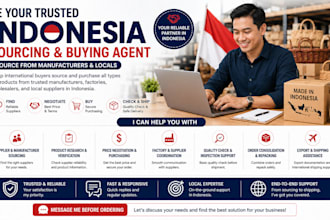 be your trusted indonesia sourcing and buying agent for all types of products