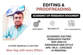 edit and proofread academic or research documents