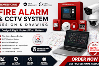 fire alarm design, cctv system plan, building safety, security layout