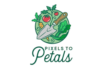 make garden business logo with natural organic nature focus
