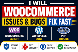 fix wordpress bugs, woocommerce errors quickly