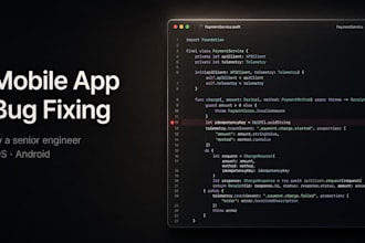 debug and fix ios or android crashes, UI bugs, and performance issues