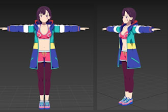 create custom 3d vrchat avatar, vtuber model, and vrm character