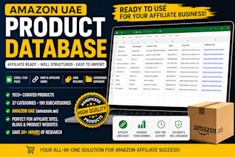 provide curated amazon uae product database with ready links