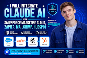integrate claude ai with sales marketing cloud, zapier, mailchimp, hubspot