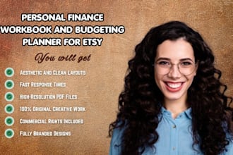 design personal finance workbook and budgeting planner for etsy