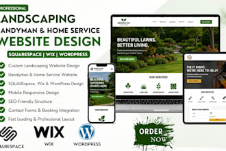 build landscaping squarespace design handyman home service wix website wordpress