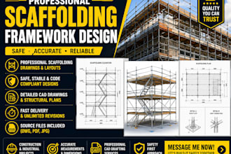 design professional scaffolding frameworks drawings and temporary structure plan